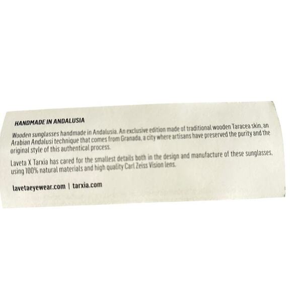 Laveta X Tarxia Young Living Wooden Sunglasses Handmade Taracea Artisian - Picture 8 of 9